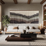 Пейзаж из нитей Макраме Wall decor Black and White Landscape варинант исполнения - 1 | Loft Concept в Липецке