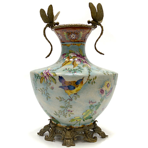 Фарфоровая ваза Canary and Dragonflies