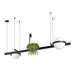 Подвесной светильник линейный с 2-мя шарообразными плафонами и цилиндрическим спотом Light of Еyes варинант исполнения - 3 | Loft Concept в Липецке