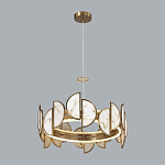 Люстра круглая с полукруглыми плафонами из искусственного алебастра в бронзовой оправе Marbella варинант исполнения - 7 | Loft Concept в Липецке