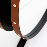 Зеркало овальное в металлической раме с кожаной отделкой Loft in Reflection варинант исполнения - 3 | Loft Concept в Липецке