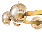 Люстра подвесная светодиодная с 9-ю круглыми плафонами коньячного цвета Iona Chandelier Brass  варинант исполнения - 2 | Loft Concept в Липецке