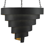 Подвесной светильник в форме спирали черный с золотой внутренней отделкой Warm Glow варинант исполнения - 2 | Loft Concept в Липецке