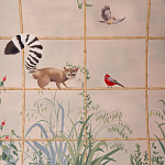 Обои ручная роспись Trellised Menagerie Standard colourway on scenic paper варинант исполнения - 1 | Loft Concept в Липецке