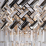 Люстра многоярусная с переплетенными металлическими элементами черного и золотого цвета и прозрачными хрустальными подвесками Empire Chandelier Crystal варинант исполнения - 6 | Loft Concept в Липецке