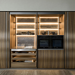 Кухонный гарнитур из дерева и камня с раздвижными дверцами OPERATING COLUMN 2.0 Dada Engenereed Kitchen варинант исполнения - 1 | Loft Concept в Липецке