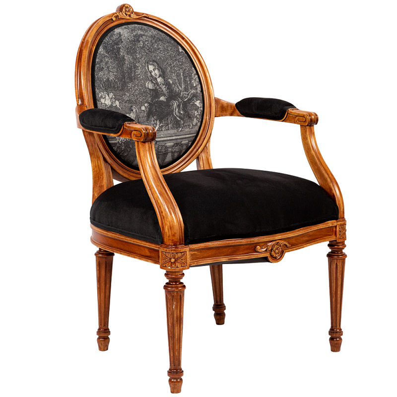 Кресло Marimon Armchair Right Черно-белый Коричневый Кресло Marimon Armchair Right Черно-белый Коричневый в Липецке | Loft Concept