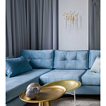 Бра золотого цвета с разветвленными ветвями и длинными прозрачными подвесками в форме стеклянных сосулек Droplet Chandelier варинант исполнения - 7 | Loft Concept в Липецке