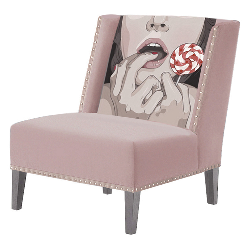 FUN Armchair Lollipop Pink Дизайнерское кресло с цветным принтом Розовый пастельный FUN Armchair Lollipop Pink Дизайнерское кресло с цветным принтом Розовый пастельный в Липецке | Loft Concept