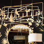 Люстра золотая из пересекающихся прямоугольных элементов Thin Intersecting Rectangles варинант исполнения - 4 | Loft Concept в Липецке