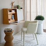 Приставной стол с отделкой из джута Juti D30 см варинант исполнения - 8 | Loft Concept в Липецке