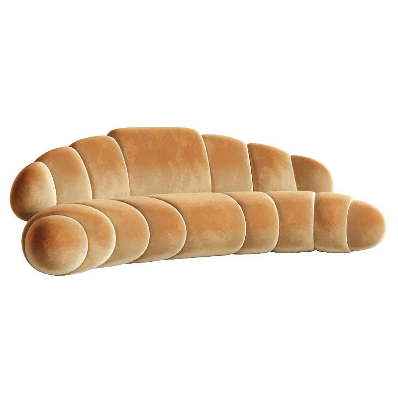 Диван «Croissant» Бежевый Красный Диван «Croissant» Бежевый Красный в Липецке | Loft Concept