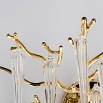 Бра золотого цвета с разветвленными ветвями и длинными прозрачными подвесками в форме стеклянных сосулек Droplet Chandelier варинант исполнения - 5 | Loft Concept в Липецке