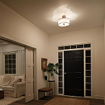 Потолочный светильник с двойным цилиндрическим плафоном из белого стекла и прозрачной органзы Kichler варинант исполнения - 6 | Loft Concept в Липецке