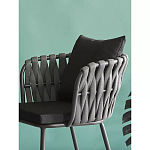 Стул мягкий с декором в виде плетеных лент на спинке и подлокотниках Semicircular Chair Decorated with Ribbons варинант исполнения - 3 | Loft Concept в Липецке