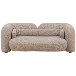 Дизайнерский двухместный диван с мягкими спинкой и подлокотниками светло-коричневый с принтом Madelaine Sofa Cocoa варинант исполнения - 1 | Loft Concept в Липецке