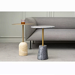 Кофейный столик круглый из мрамора серый Reliable Foundation варинант исполнения - 5 | Loft Concept в Липецке