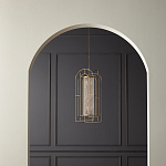 Люстра золотая с внутренним цилиндром из хрустальных бусин Romantic Lantern варинант исполнения - 3 | Loft Concept в Липецке