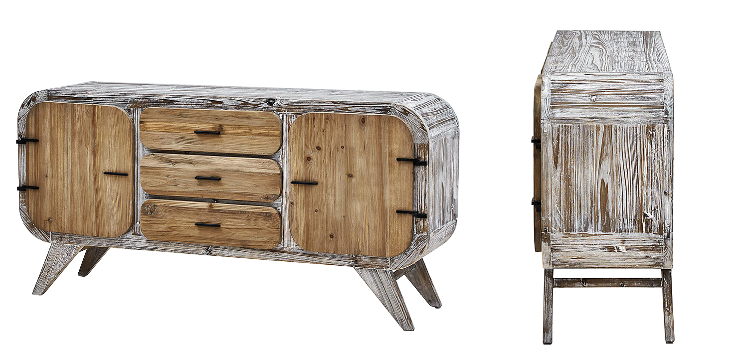 Комод в стиле Лофт Kelowm chest of drawers с 3-мя ящиками и 2-мя дверцами Комод в стиле Лофт Kelowm chest of drawers с 3-мя ящиками и 2-мя дверцами - Loft-Concept в Липецке