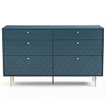 Комод с 6 выдвижными ящиками Scale Ornament Blue Chest of Drawers варинант исполнения - 1 | Loft Concept в Липецке