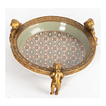 Чаша фарфоровая на бронзовых ножках в виде ангелов Porcelain Angels of Paradise варинант исполнения - 3 | Loft Concept в Липецке