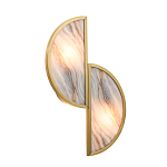 Бра с двумя полукруглыми плафонами из искусственного алебастра в бронзовой оправе Marbella варинант исполнения - 7 | Loft Concept в Липецке