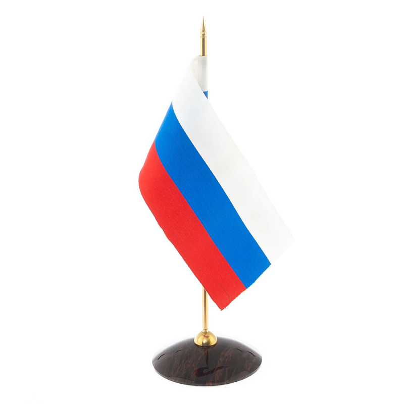 Флагшток настольный с флагом России из камня обсидиан Stone Flagpole Коричневый Красный Белый Синий Флагшток настольный с флагом России из камня обсидиан Stone Flagpole Коричневый Красный Белый Синий в Липецке | Loft Concept