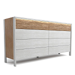 Комод 8 ящиков с подсветкой на рельефном фасаде Warm Industrial варинант исполнения - 2 | Loft Concept в Липецке