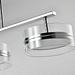 Люстра светодиодная с 4-мя круглыми прозрачными плафонами цилиндрической формы из акрила и стекла с пультом для регулировки света Glass Lamp Chromium варинант исполнения - 2 | Loft Concept в Липецке