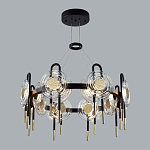 Люстра подвесная круглая черного цвета с круглыми прозрачными плафонами Virelia  варинант исполнения - 3 | Loft Concept в Липецке