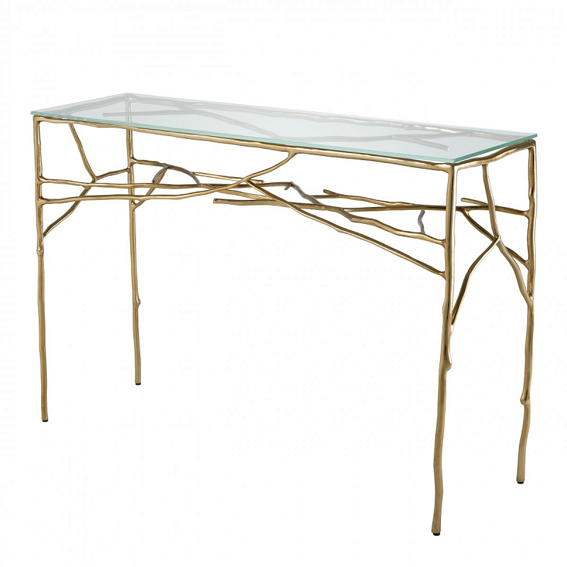 Консоль Eichholtz Console Table Antico Золотой Прозрачное Стекло в Липецке | Loft Concept 
