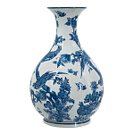 Ваза с мотивами цветущего сада с попугаями Blue Vase Inspired by Nature варинант исполнения - 2 | Loft Concept в Липецке