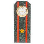 Часы погон ВС подарочные настольные из натурального камня Змеевик Military Clock варинант исполнения - 7 | Loft Concept в Липецке