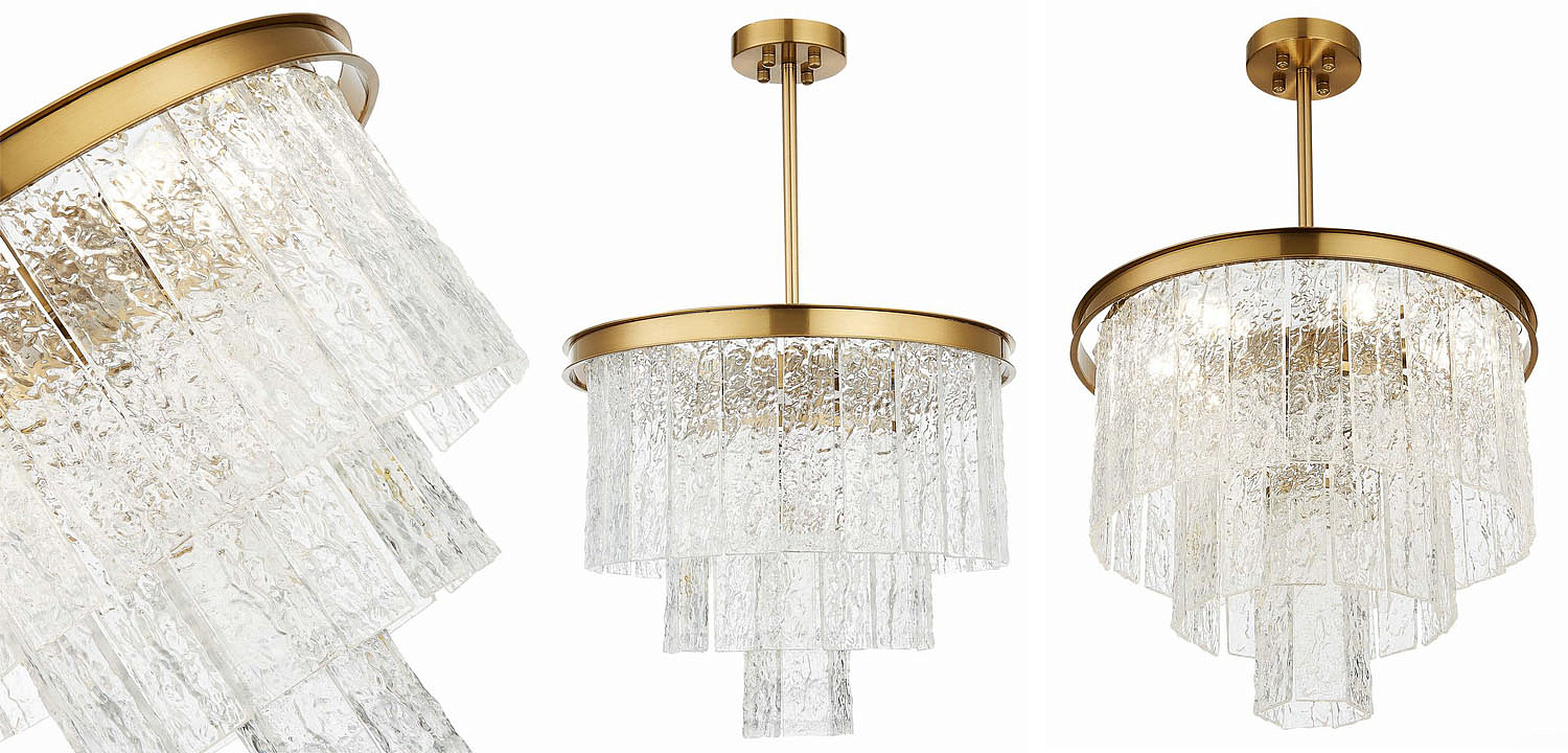 Люстра Renea Textured Glass Chandelier Brass Люстра Renea Textured Glass Chandelier Brass - Loft-Concept в Липецке