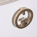 Тумбочка белая овальная с мраморной столешницей Thoroughbass варинант исполнения - 5 | Loft Concept в Липецке