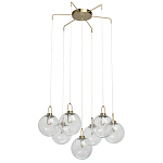 Люстра с 7-ю плафонами из прозрачного стекла в форме шара Orb Cascade  варинант исполнения - 2 | Loft Concept в Липецке