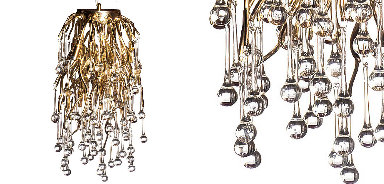Подвесной светильник Droplet Gold Hanging Lamp Подвесной светильник Droplet Gold Hanging Lamp - Loft-Concept в Липецке