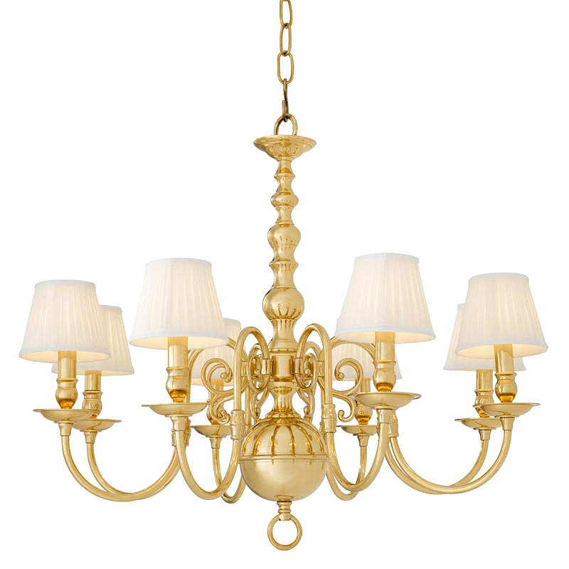 Люстра Eichholtz Chandelier Bourbon Brass Латунь Белый Черный в Липецке | Loft Concept 