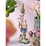 Подсвечник в образе попугая из фарфора с бронзовыми элементами Eden Garden варинант исполнения - 3 | Loft Concept в Липецке