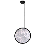 Светодиодный подвесной светильник круглой формы с металлической рамой черного цвета Marble Glow 47 варинант исполнения - 2 | Loft Concept в Липецке