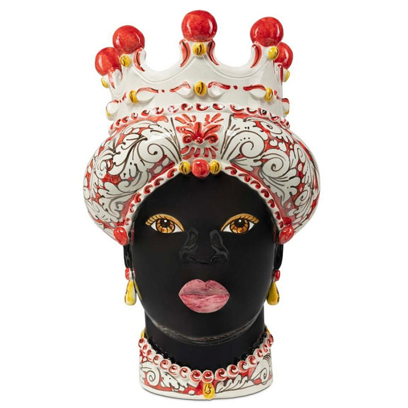 Ваза Vase Moro Lady Ornate Red Черный Красный Белый Ваза Vase Moro Lady Ornate Red Черный Красный Белый в Липецке | Loft Concept