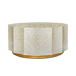 Стол кофейный с отделкой раковинами устриц Coastal Charm варинант исполнения - 1 | Loft Concept в Липецке