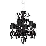 Люстра подвесная с плиссированными абажурами и множеством подвесок черного цвета Диаметр 62 см Lustre Reverie варинант исполнения - 1 | Loft Concept в Липецке