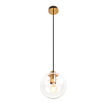 Подвесной светильник со стеклянным прозрачным плафоном в форме шара и золотыми металлическим акцентами 20 ClassiCon варинант исполнения - 2 | Loft Concept в Липецке