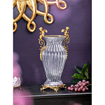 Ваза прозрачная с бронзовыми ручками в виде ангелов Eden Garden варинант исполнения - 2 | Loft Concept в Липецке