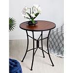 Столик приставной с круглой столешницей на металлическом черном основании Scenical Table варинант исполнения - 2 | Loft Concept в Липецке