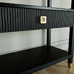 Стеллаж Elsa Dreams Black со стеклянными полками и ящиком варинант исполнения - 5 | Loft Concept в Липецке