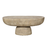 Столик кофейный кремового цвета с овальной столешницей и круглым основанием Cream Dalmen Table варинант исполнения - 1 | Loft Concept в Липецке