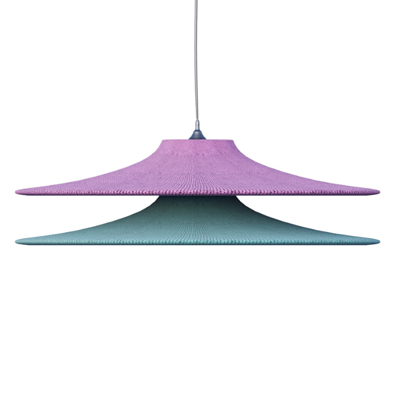 Подвесной вязаный светильник в двухцветном исполнении «Двойной Токио»  Сиреневый Бирюзовый в Липецке | Loft Concept 