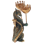 Подсвечник в виде дракона Dragon candlestick Gold Green варинант исполнения - 2 | Loft Concept в Липецке